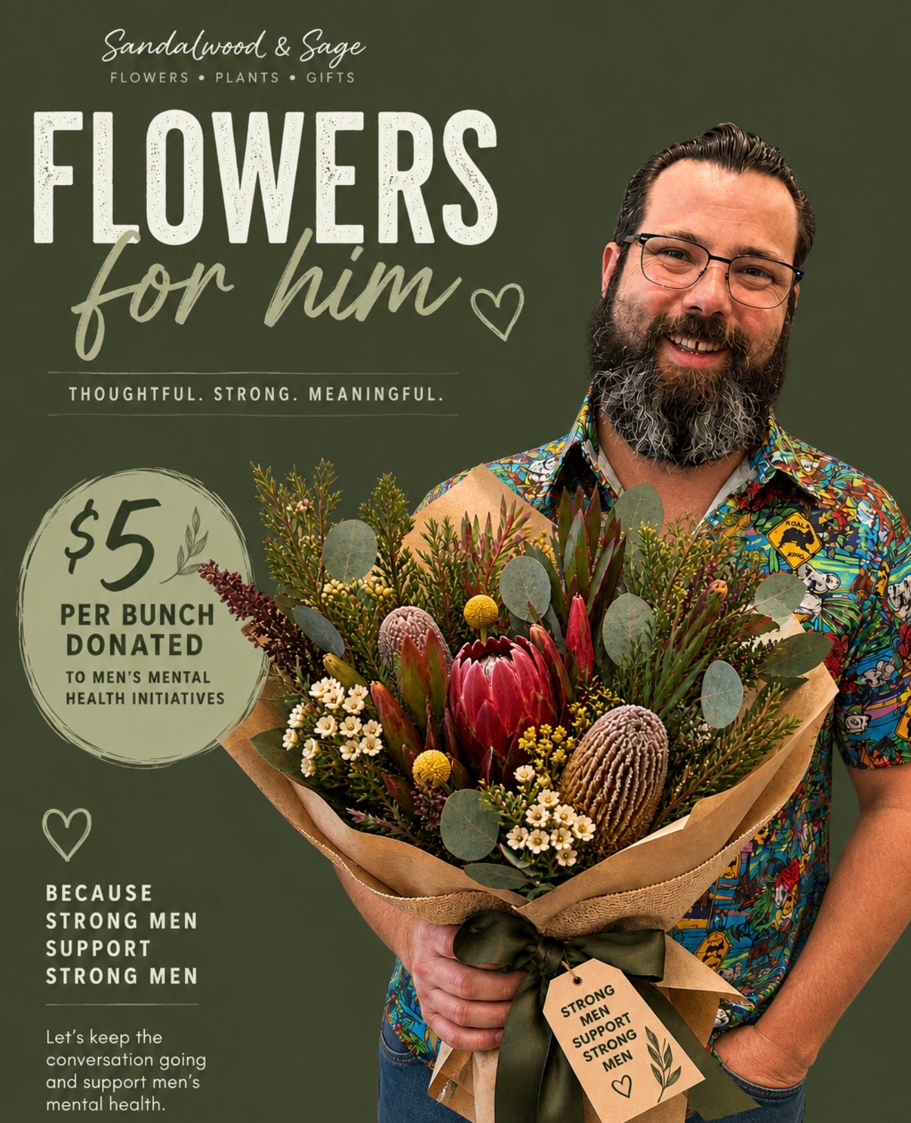Flowers for him !